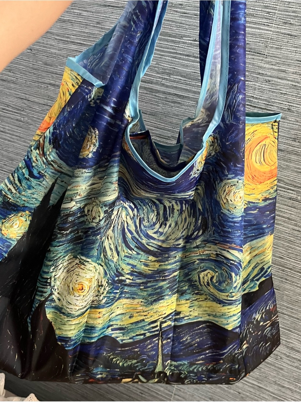 Blue Starry Night Print Tote Bag